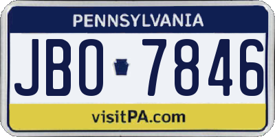 PA license plate JBO7846