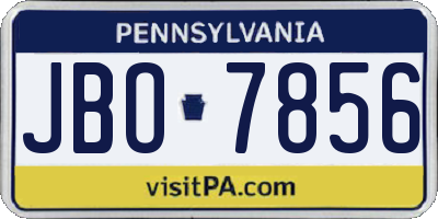PA license plate JBO7856