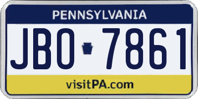 PA license plate JBO7861
