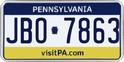 PA license plate JBO7863