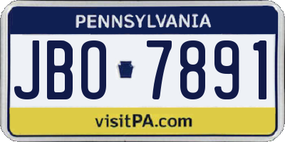 PA license plate JBO7891