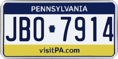 PA license plate JBO7914