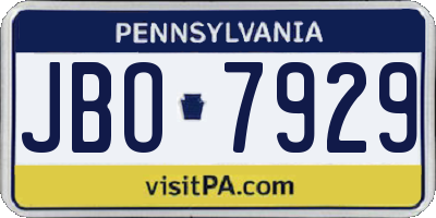 PA license plate JBO7929