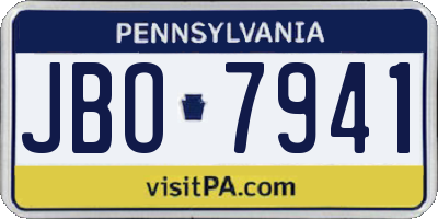 PA license plate JBO7941