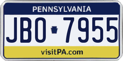 PA license plate JBO7955