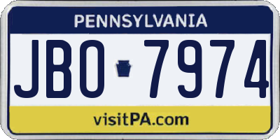 PA license plate JBO7974