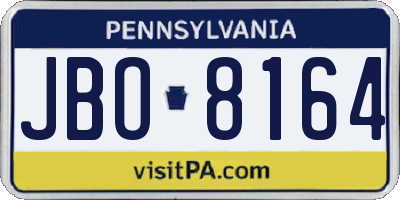 PA license plate JBO8164