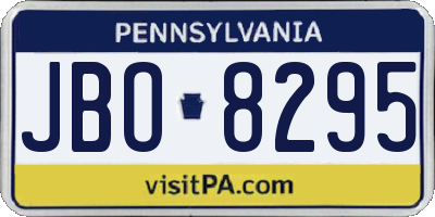PA license plate JBO8295