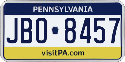 PA license plate JBO8457