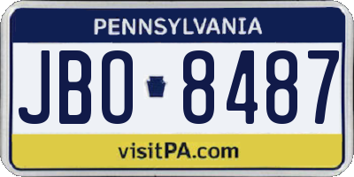 PA license plate JBO8487