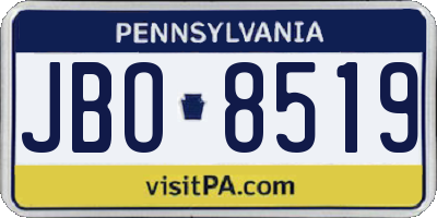 PA license plate JBO8519
