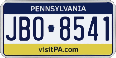 PA license plate JBO8541