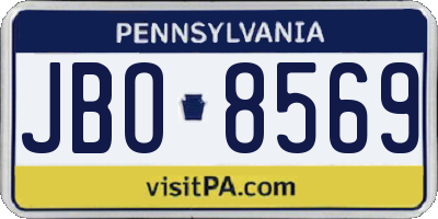 PA license plate JBO8569