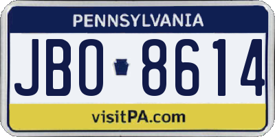 PA license plate JBO8614