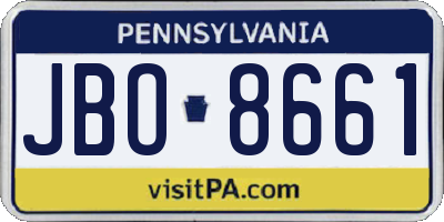 PA license plate JBO8661