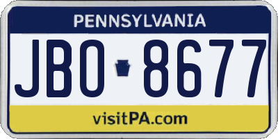 PA license plate JBO8677