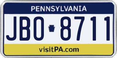 PA license plate JBO8711