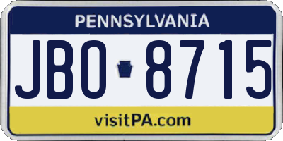 PA license plate JBO8715