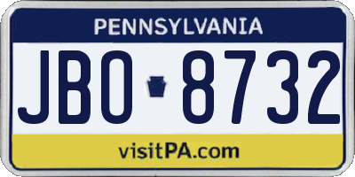 PA license plate JBO8732