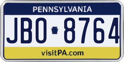 PA license plate JBO8764