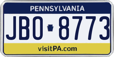 PA license plate JBO8773