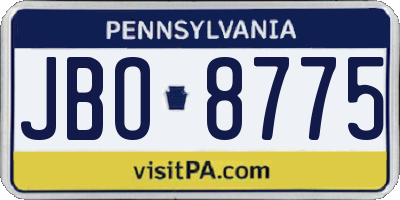 PA license plate JBO8775
