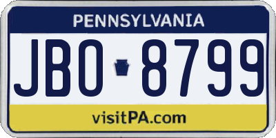 PA license plate JBO8799