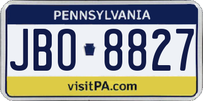 PA license plate JBO8827