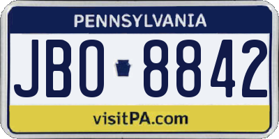 PA license plate JBO8842