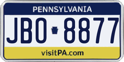 PA license plate JBO8877