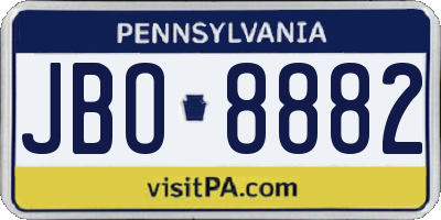 PA license plate JBO8882