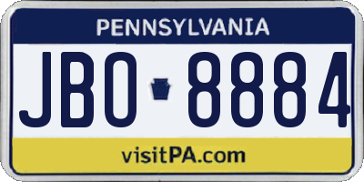 PA license plate JBO8884
