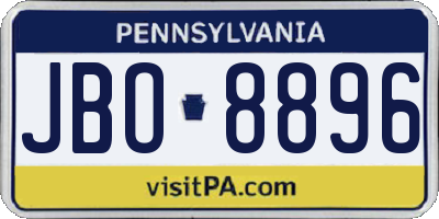 PA license plate JBO8896