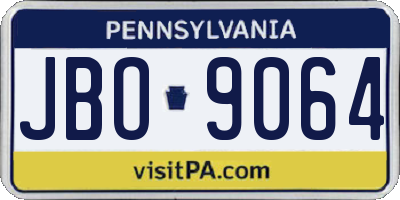 PA license plate JBO9064