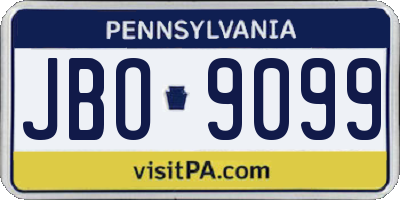 PA license plate JBO9099