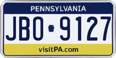 PA license plate JBO9127