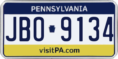 PA license plate JBO9134