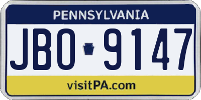 PA license plate JBO9147