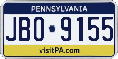 PA license plate JBO9155