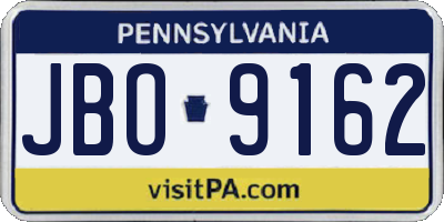 PA license plate JBO9162
