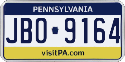 PA license plate JBO9164