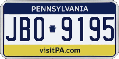 PA license plate JBO9195