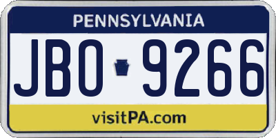 PA license plate JBO9266