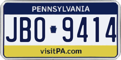 PA license plate JBO9414