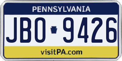 PA license plate JBO9426