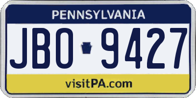 PA license plate JBO9427