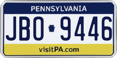 PA license plate JBO9446
