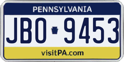 PA license plate JBO9453
