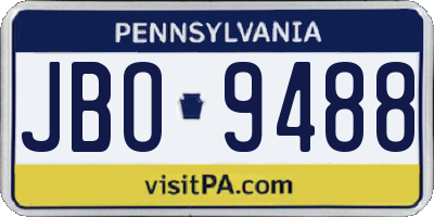 PA license plate JBO9488