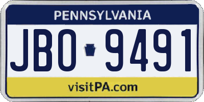 PA license plate JBO9491